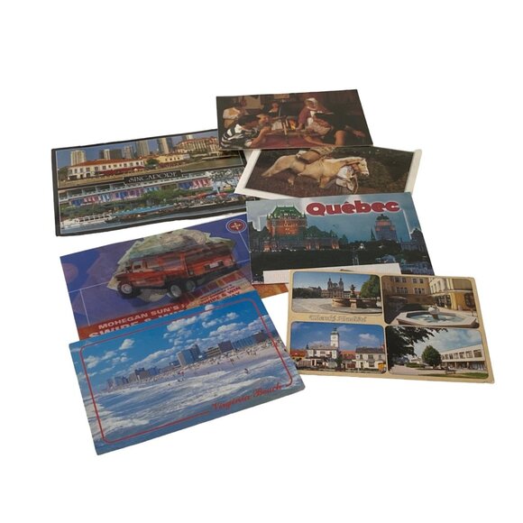 Post Cards Mixed Sizes Used Lot of 7 Canada Casino Virginia Vintage - Picture 1 of 16